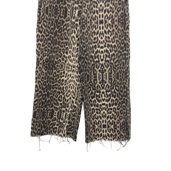 Easel Los Angeles Leopard Print Wide-Leg Cropped Pants SZ S Womens Casual Wear - Picture 12 of 14